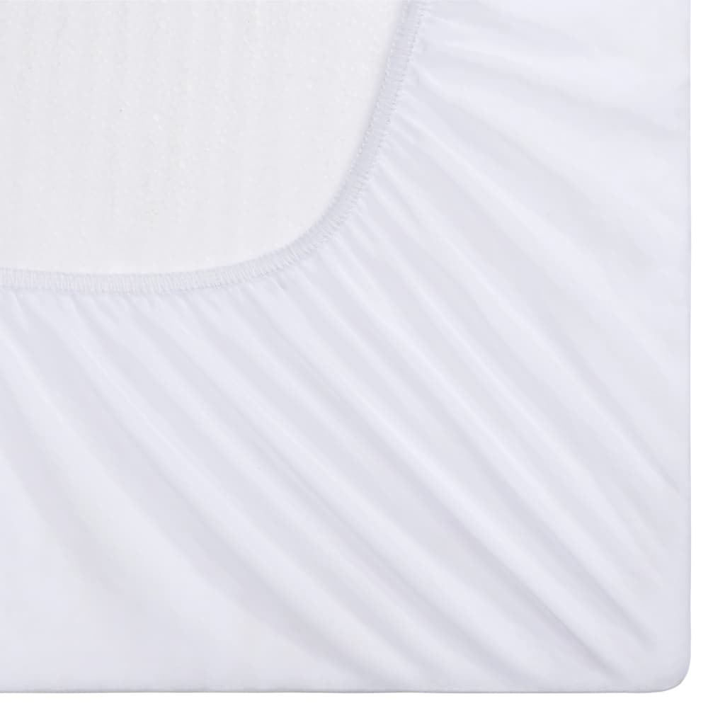 Berkfield Fitted Sheets Waterproof 2 pcs Cotton 100x200 cm White