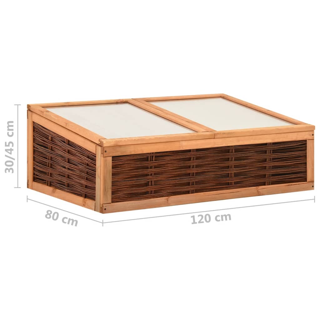 Berkfield Greenhouse 120x80x45 cm Solid Pinewood and Willow