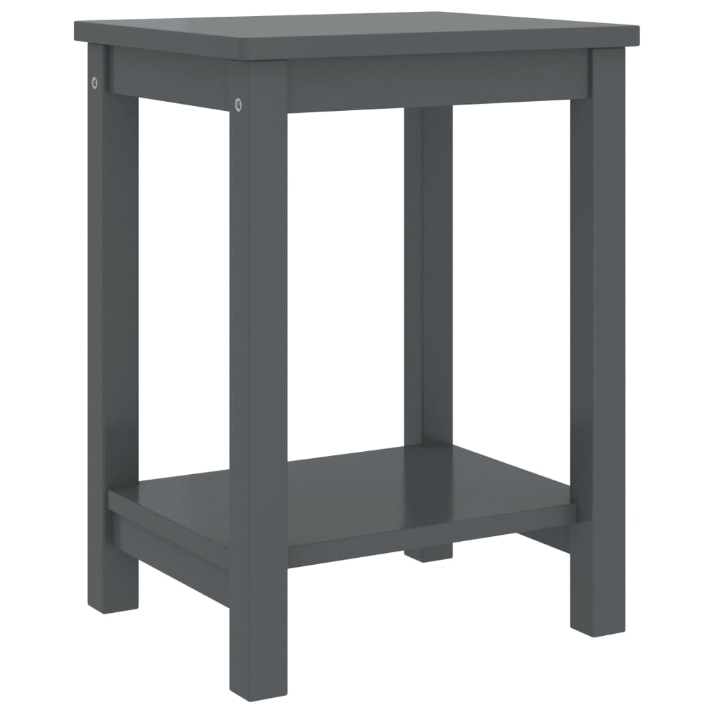 Berkfield Bedside Cabinet Dark Grey 35x30x47 cm Solid Pinewood