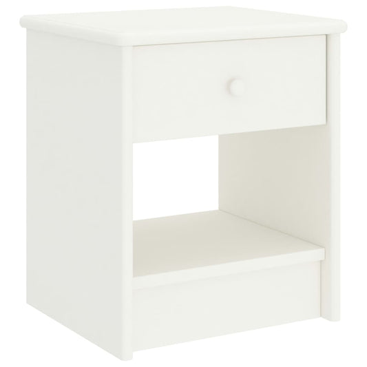 Berkfield Bedside Cabinet White 35x30x40 cm Solid Pinewood