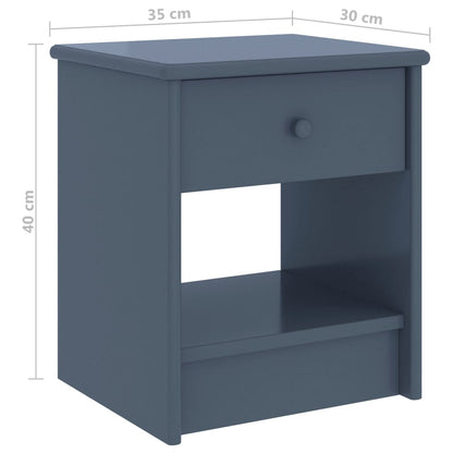 Berkfield Bedside Cabinet Light Grey 35x30x40 cm Solid Pinewood