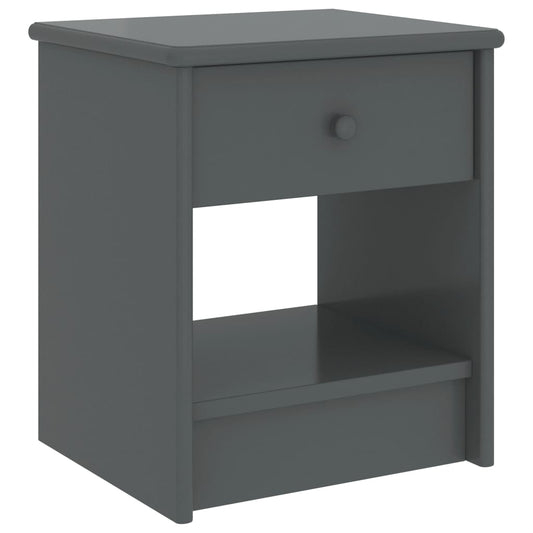 Berkfield Bedside Cabinet Dark Grey 35x30x40 cm Solid Pinewood