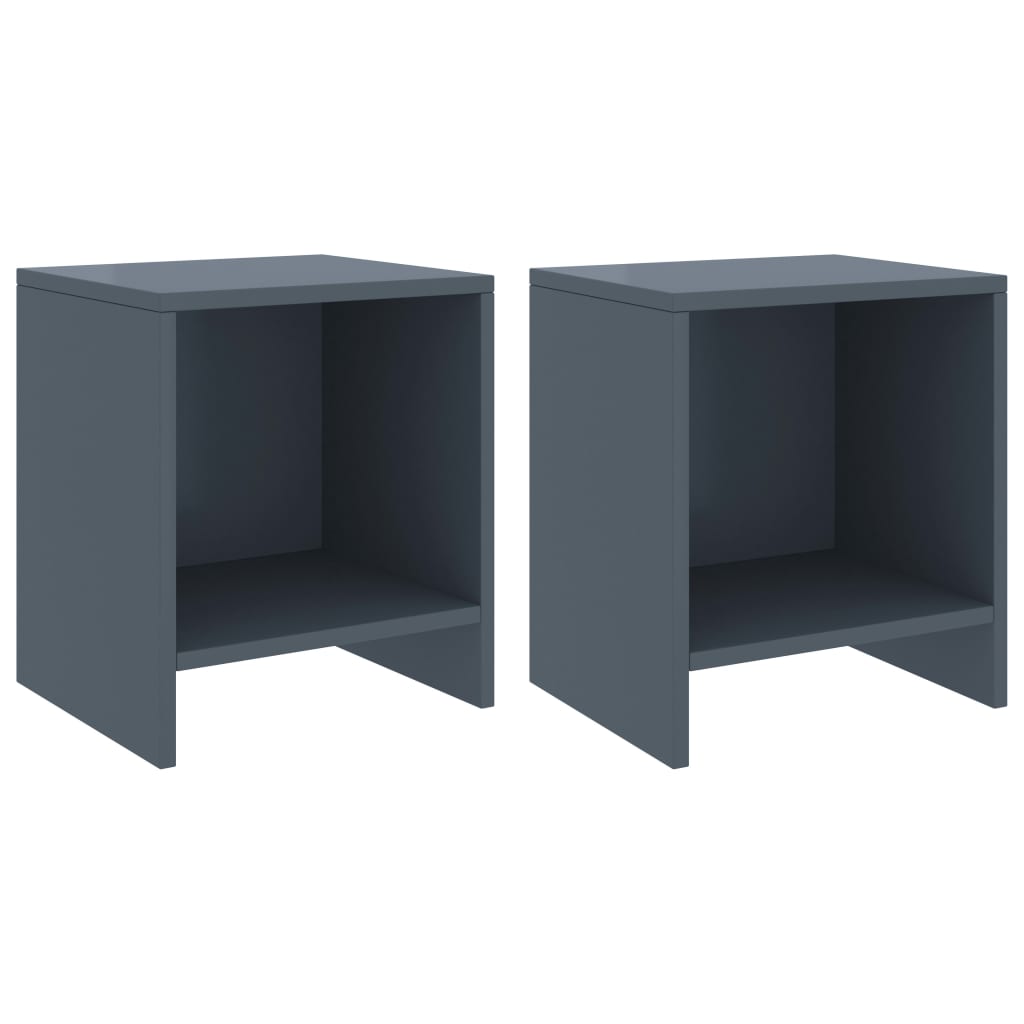Berkfield Bedside Cabinets 2 pcs Light Grey 35x30x40 cm Solid Pinewood