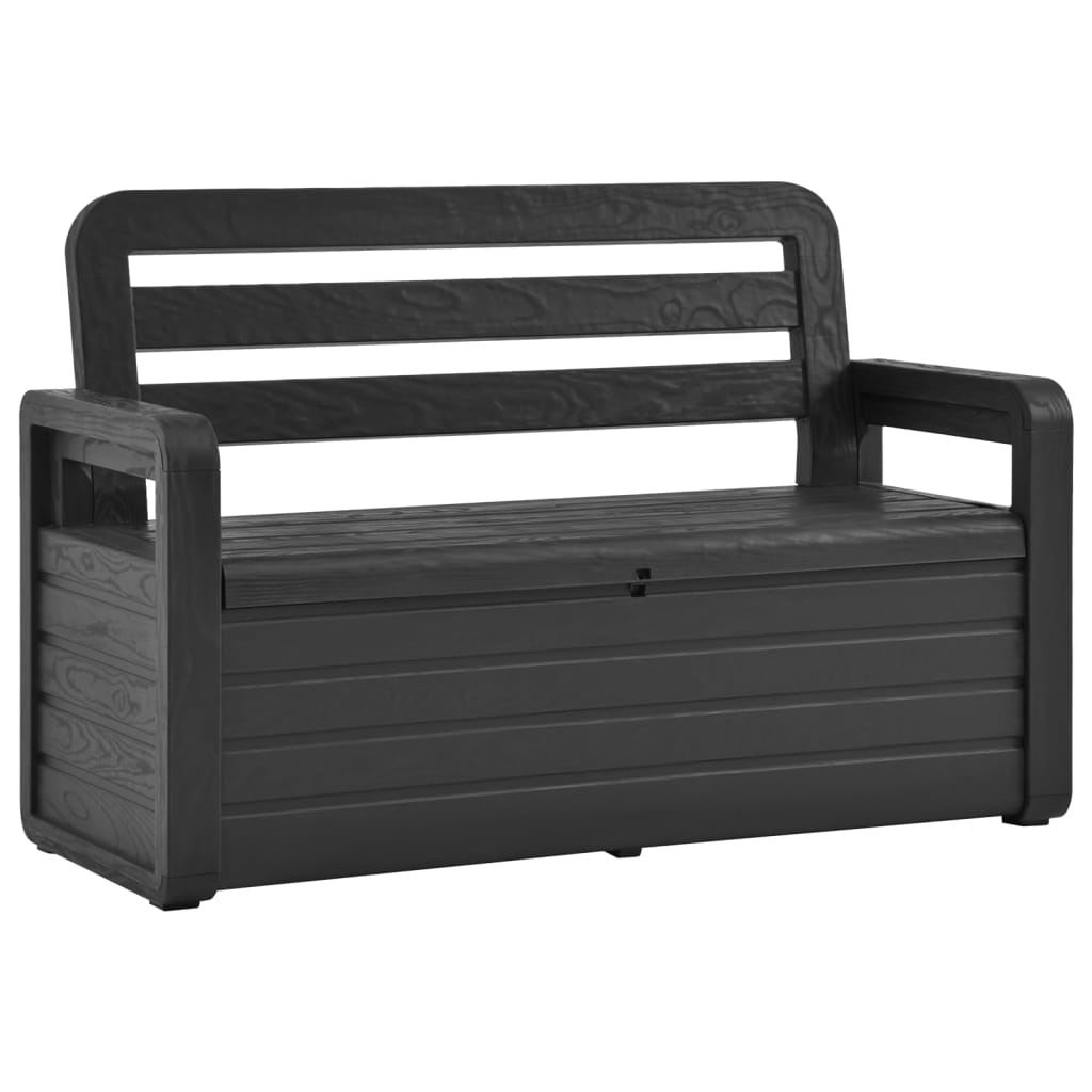 Berkfield Garden Storage Bench 132.5 cm Plastic Anthracite