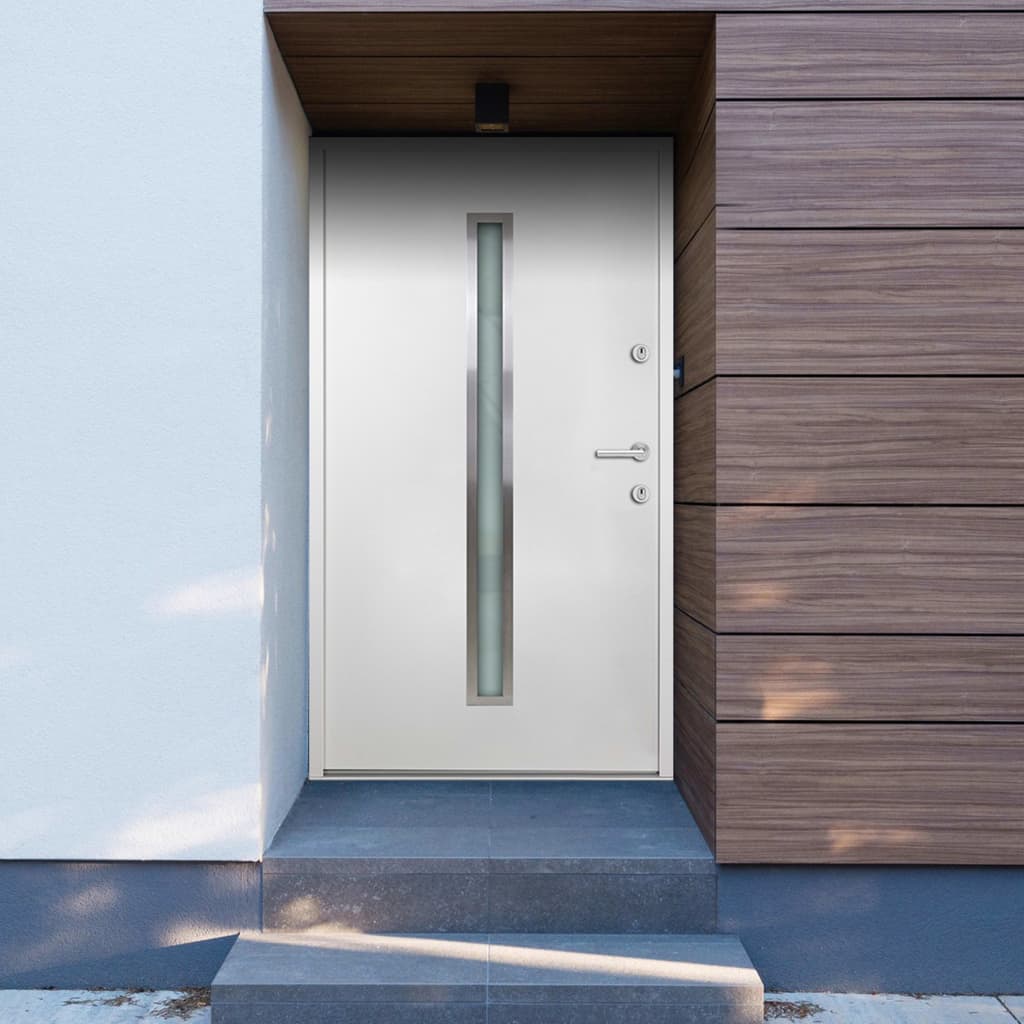Berkfield Aluminium Front Door White 90x200 cm