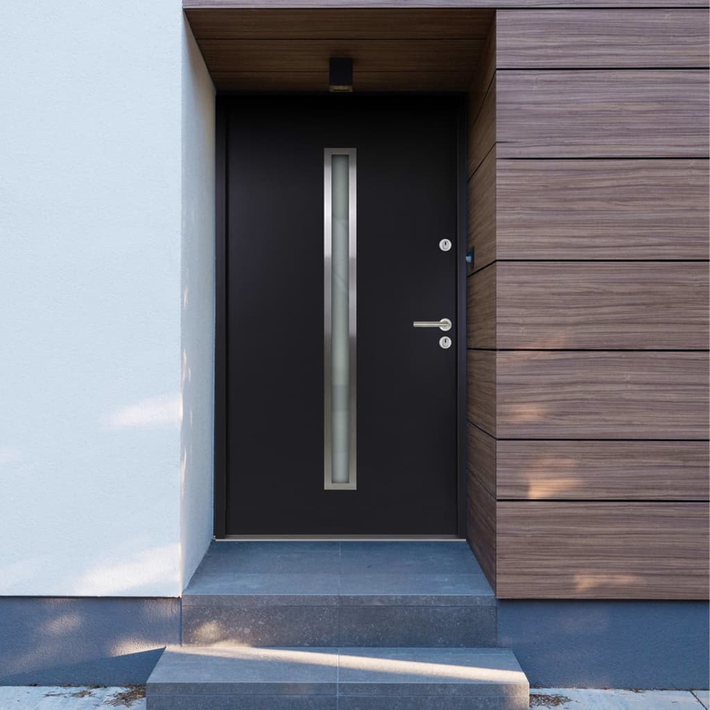 Berkfield Aluminium Front Door Anthracite 90x200 cm