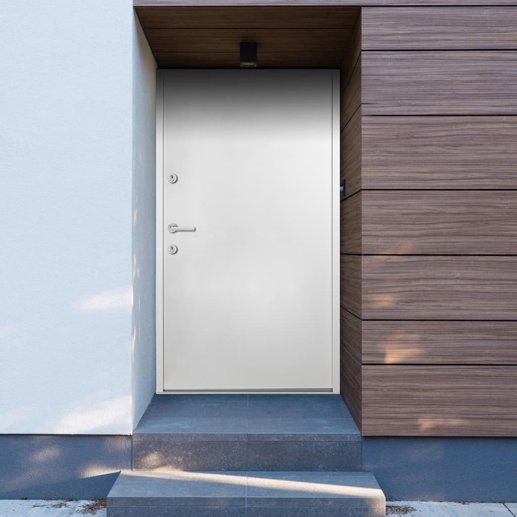 Berkfield Aluminium Front Door White 90x200 cm