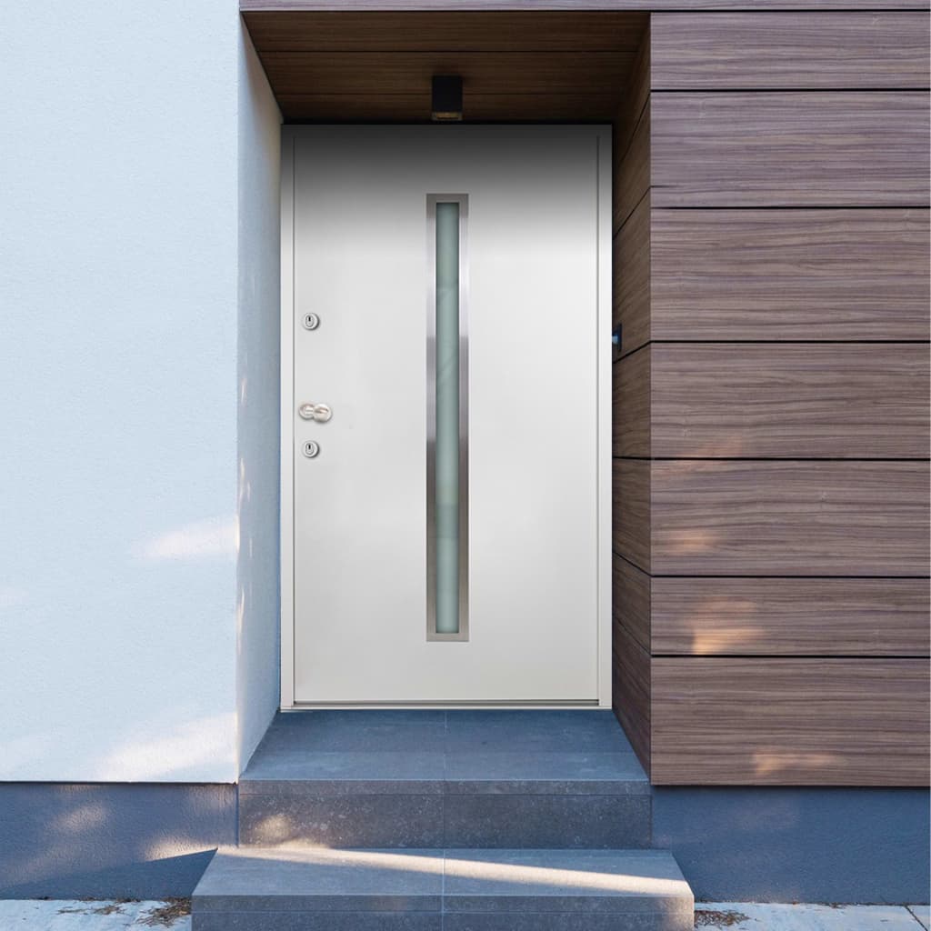 Berkfield Aluminium Front Door White 90x200 cm