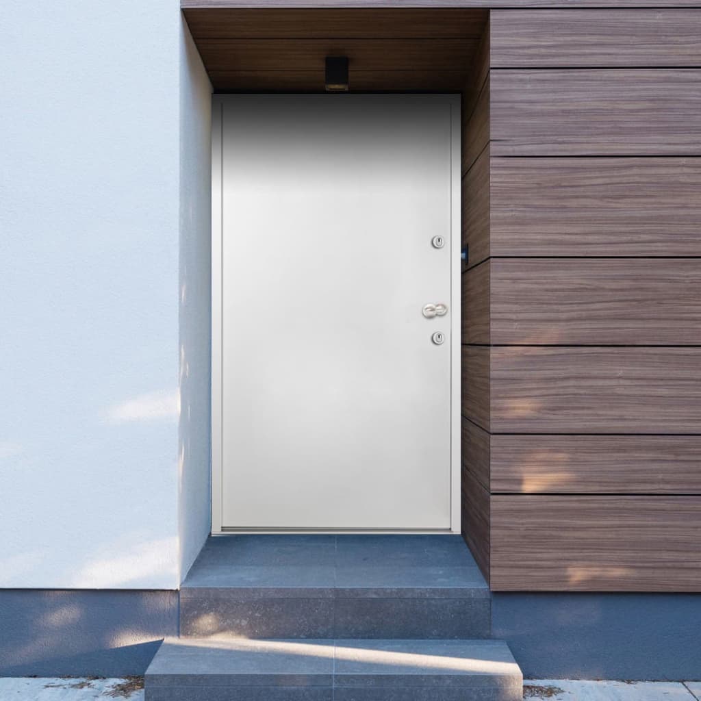 Berkfield Aluminium Front Door White 90x200 cm