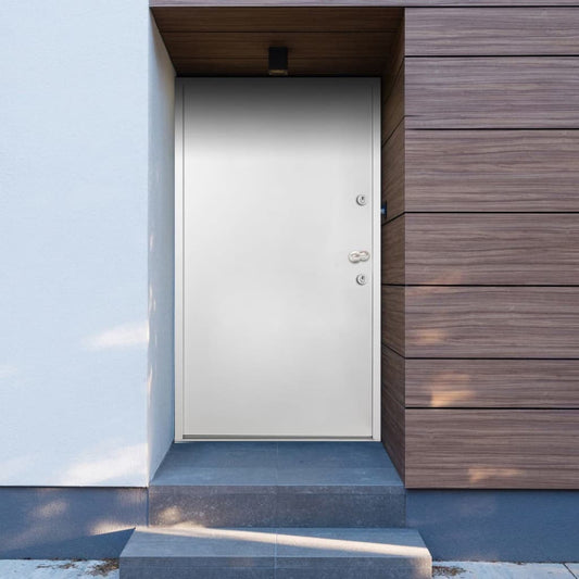 Berkfield Aluminium Front Door White 90x200 cm