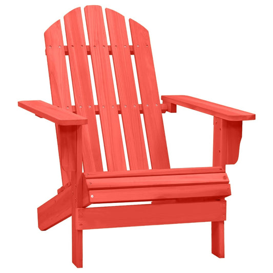 Berkfield Garden Adirondack Chair Solid Fir Wood Red