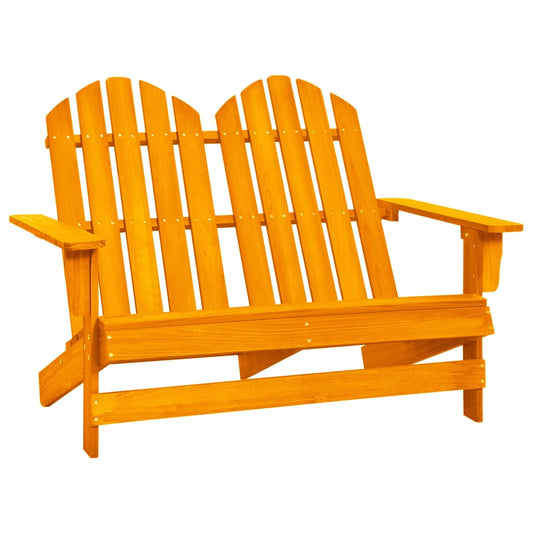 Berkfield 2-Seater Garden Adirondack Chair Solid Fir Wood Orange