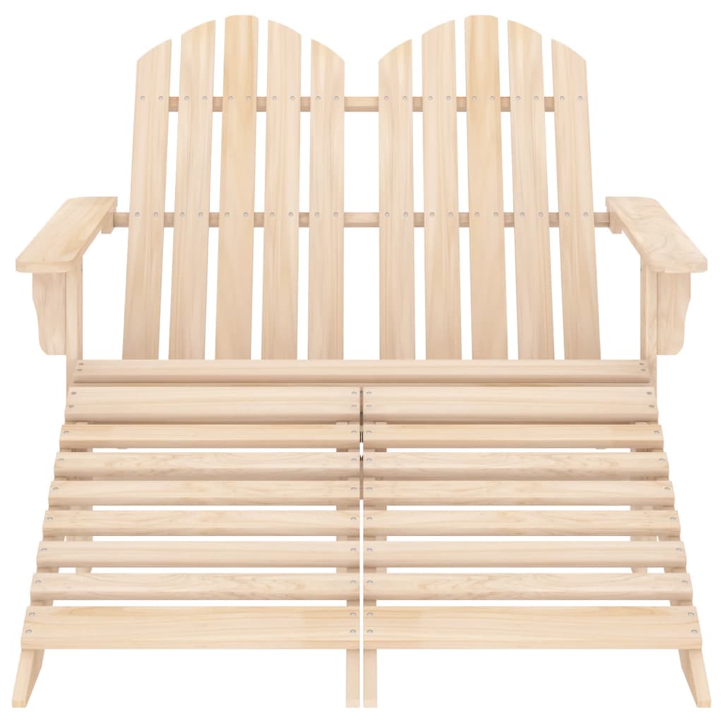 Berkfield 2-Seater Garden Adirondack Chair & Ottoman Fir Wood