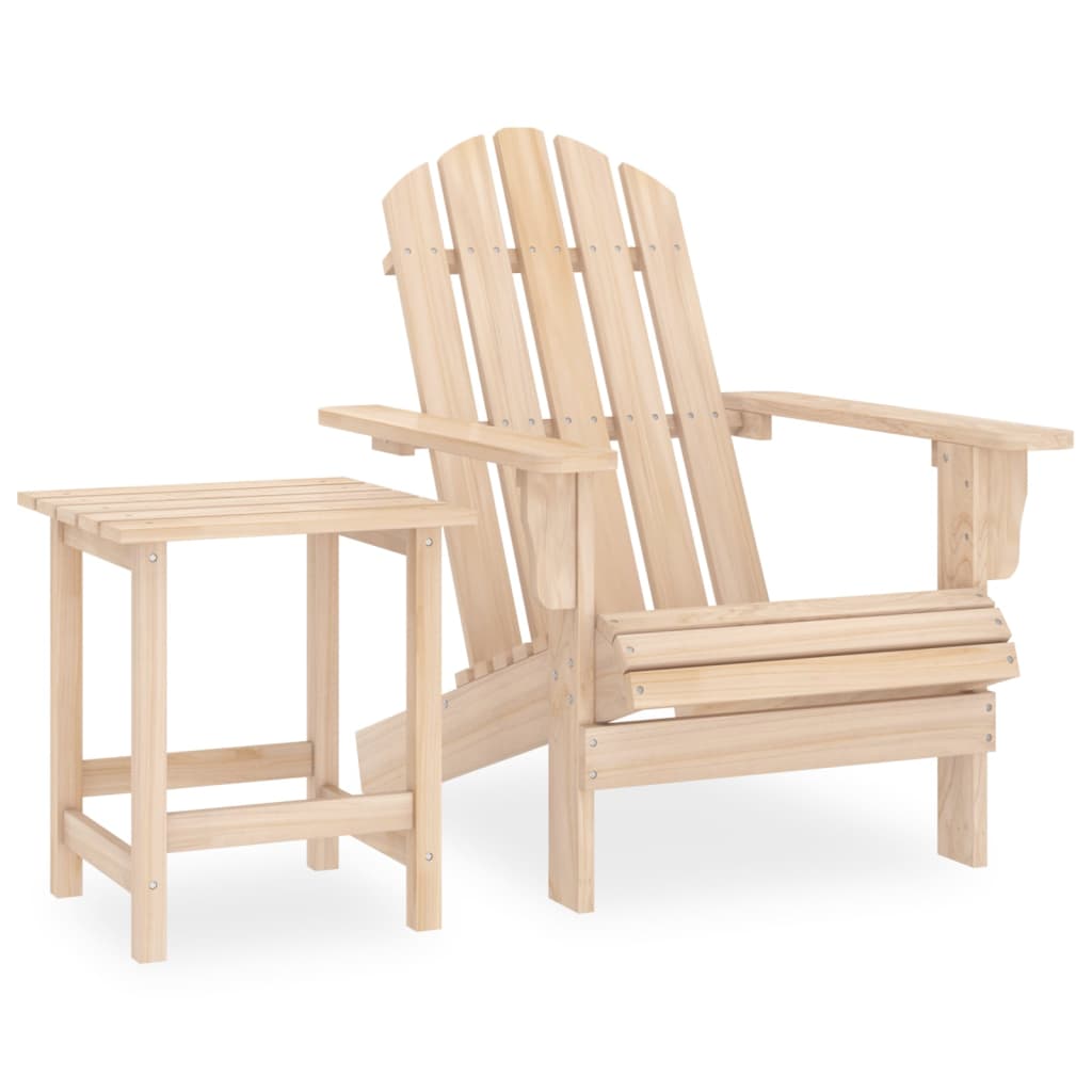 Berkfield Garden Adirondack Chair with Table Solid Fir Wood