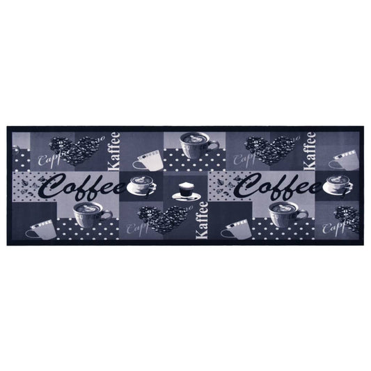 Berkfield Kitchen Carpet Washable Coffee Blue 60x300 cm