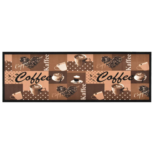 Berkfield Kitchen Carpet Washable Coffee brown 60x180 cm