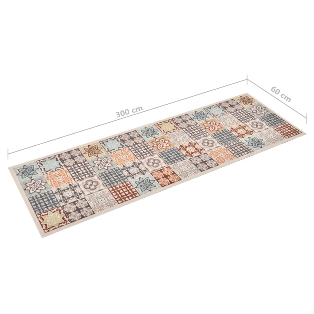 Berkfield Kitchen Carpet Washable Mosaic Colour 60x300 cm