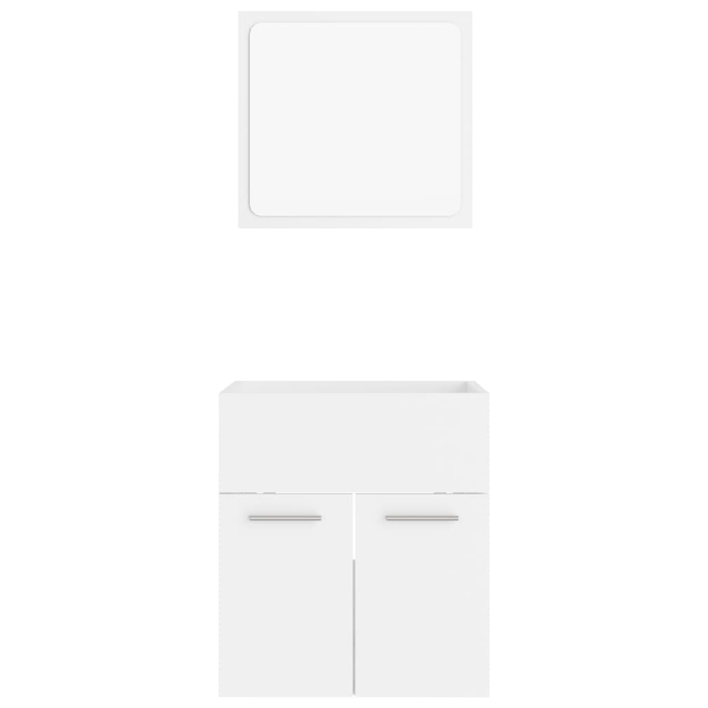 Berkfield 2 Piece Bathroom Furniture Set White Engineered Wood