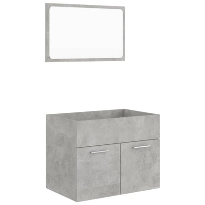 Berkfield 2 Piece Bathroom Furniture Set Concrete Grey Engineered Wood