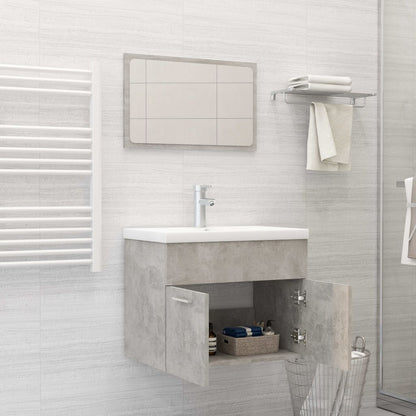 Berkfield 2 Piece Bathroom Furniture Set Concrete Grey Engineered Wood