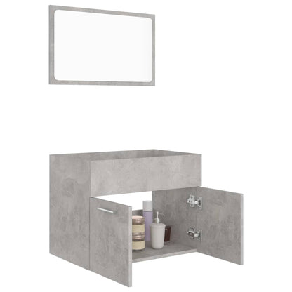 Berkfield 2 Piece Bathroom Furniture Set Concrete Grey Engineered Wood