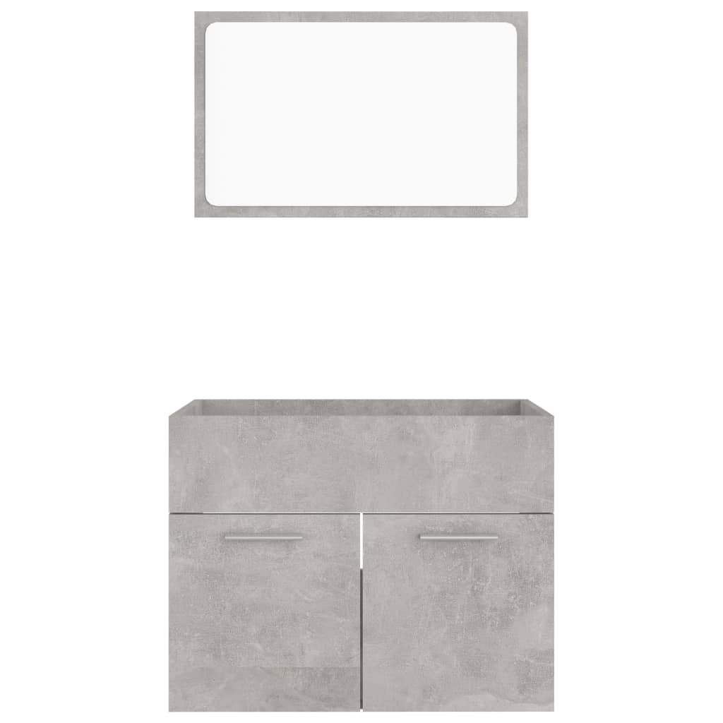 Berkfield 2 Piece Bathroom Furniture Set Concrete Grey Engineered Wood