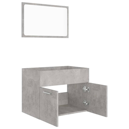 Berkfield 2 Piece Bathroom Furniture Set Concrete Grey Engineered Wood
