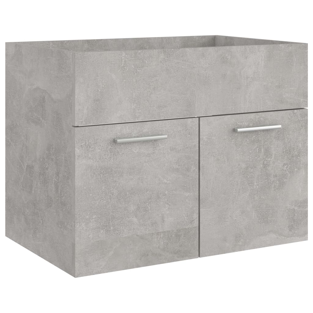 Berkfield 2 Piece Bathroom Furniture Set Concrete Grey Engineered Wood