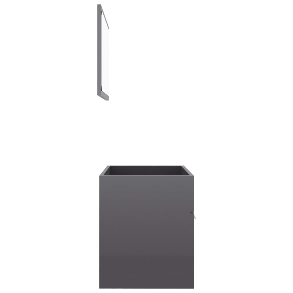 Berkfield 2 Piece Bathroom Furniture Set High Gloss Grey Engineered Wood