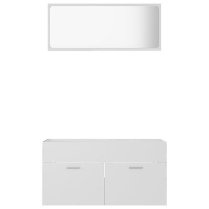 Berkfield 2 Piece Bathroom Furniture Set White Engineered Wood