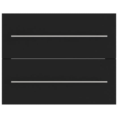 Berkfield 2 Piece Bathroom Furniture Set Black Engineered Wood