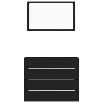 Berkfield 2 Piece Bathroom Furniture Set Black Engineered Wood