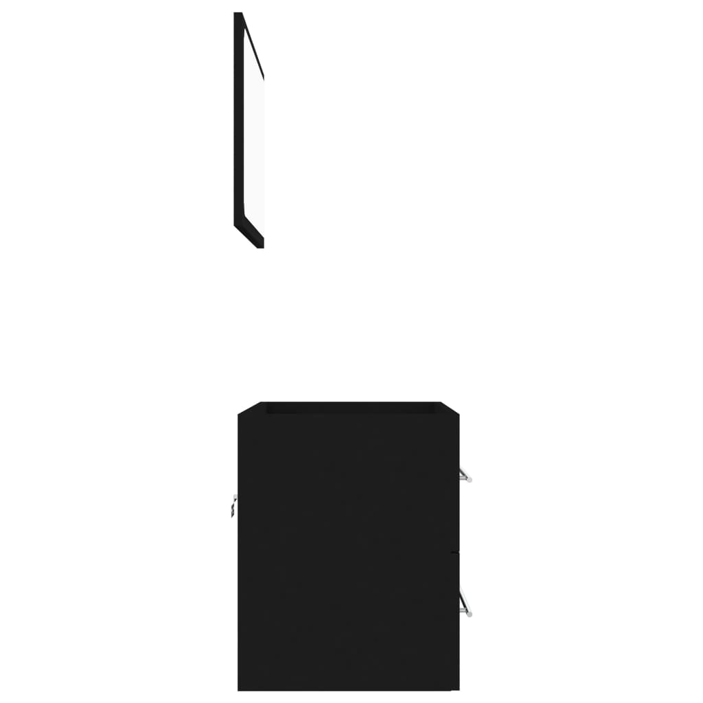 Berkfield 2 Piece Bathroom Furniture Set Black Engineered Wood