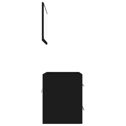 Berkfield 2 Piece Bathroom Furniture Set Black Engineered Wood