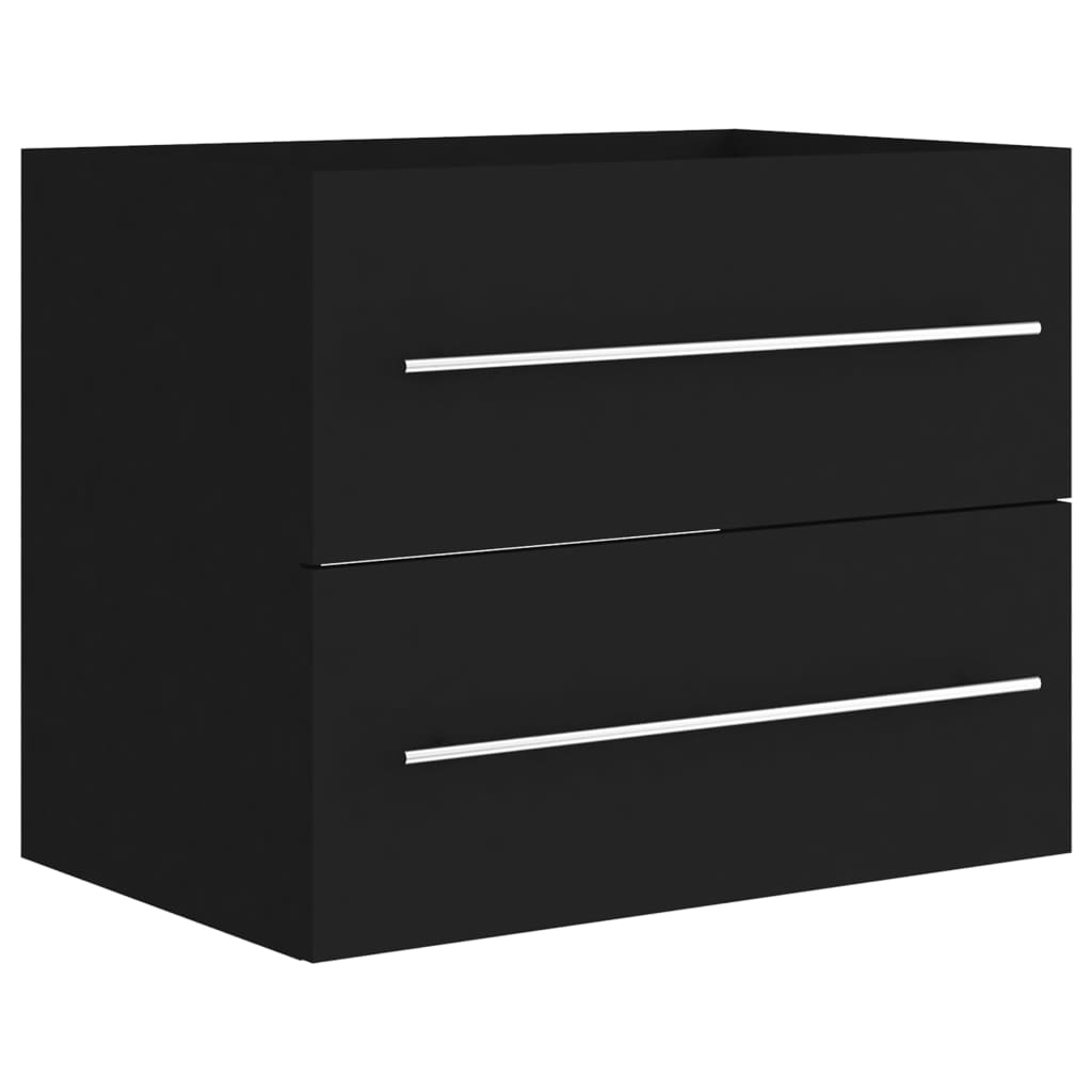 Berkfield 2 Piece Bathroom Furniture Set Black Engineered Wood