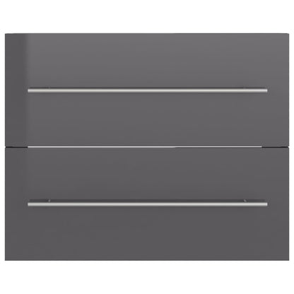 Berkfield 2 Piece Bathroom Furniture Set High Gloss Grey Engineered Wood