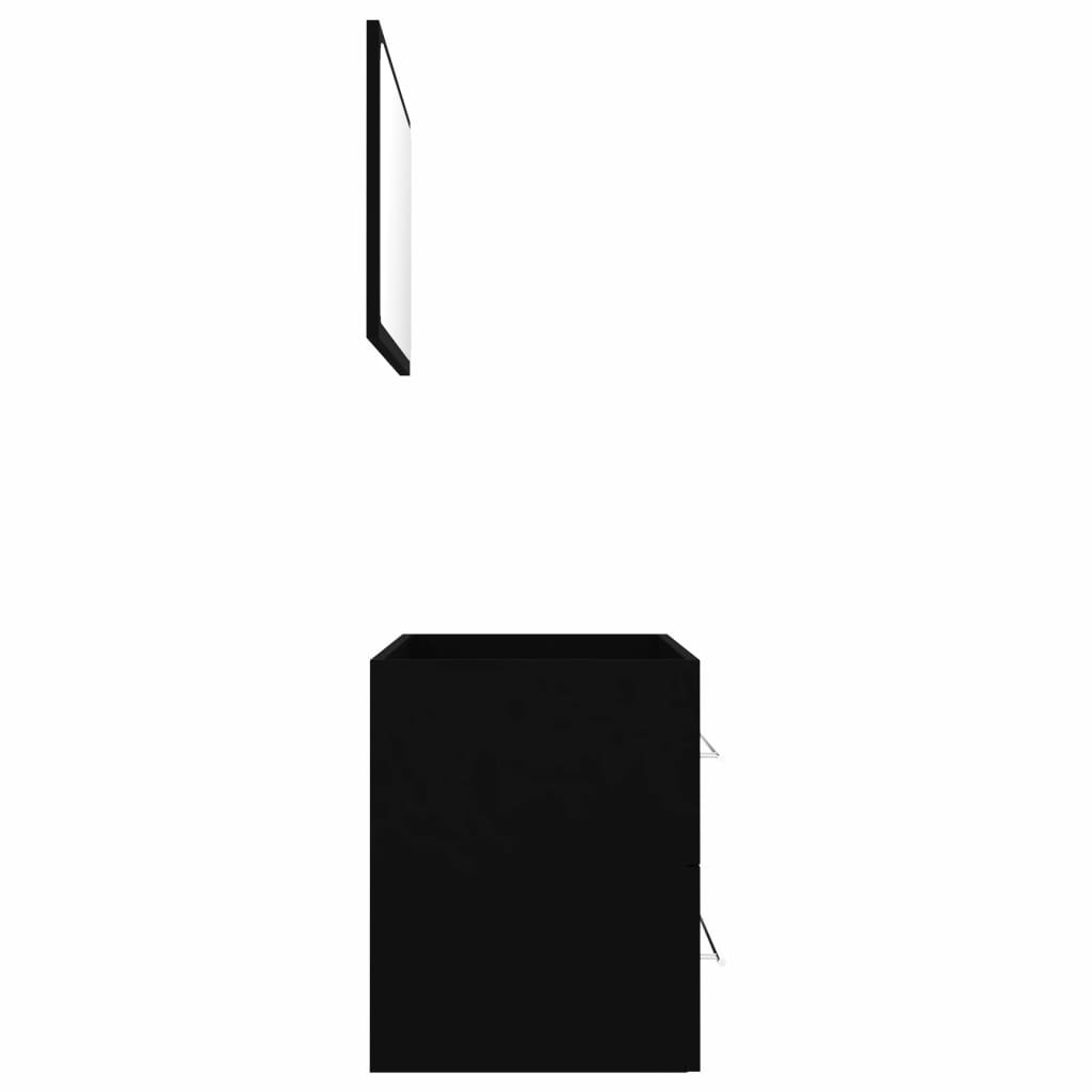 Berkfield 2 Piece Bathroom Furniture Set Black Engineered Wood