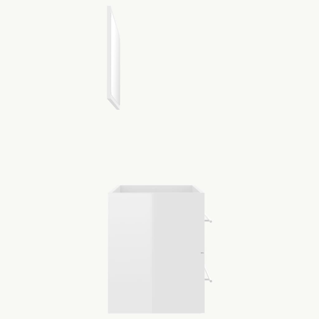Berkfield 2 Piece Bathroom Furniture Set High Gloss White Engineered Wood