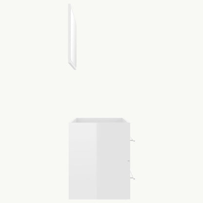 Berkfield 2 Piece Bathroom Furniture Set High Gloss White Engineered Wood