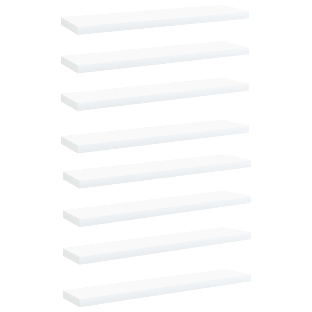 Berkfield Bookshelf Boards 8 pcs White 40x10x1.5 cm Engineered Wood