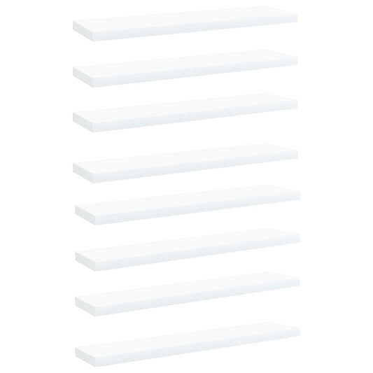 Berkfield Bookshelf Boards 8 pcs White 40x10x1.5 cm Engineered Wood
