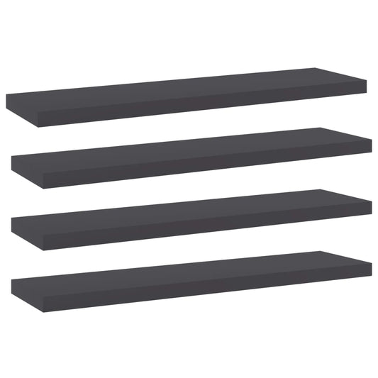 Berkfield Bookshelf Boards 4 pcs Grey 40x10x1.5 cm Engineered Wood