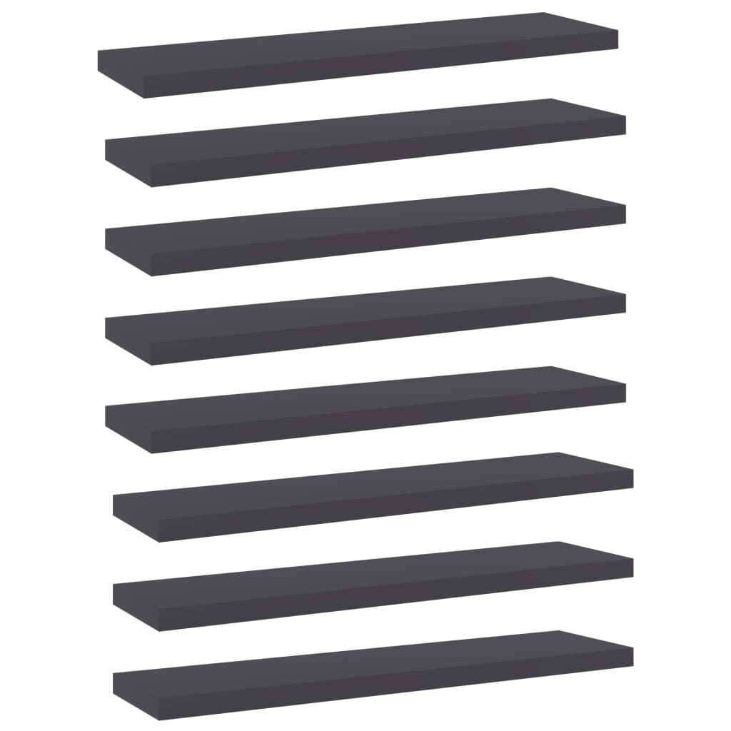 Berkfield Bookshelf Boards 8 pcs Grey 40x10x1.5 cm Engineered Wood