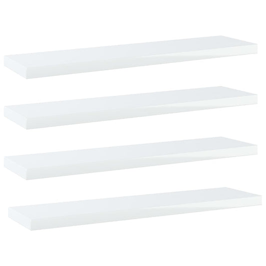 Berkfield Bookshelf Boards 4 pcs High Gloss White 40x10x1.5 cm Engineered Wood