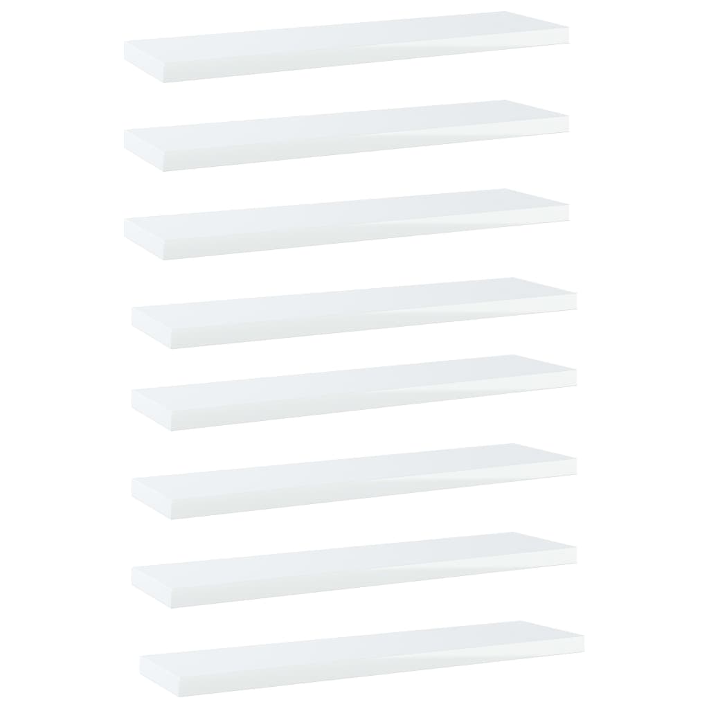 Berkfield Bookshelf Boards 8 pcs High Gloss White 40x10x1.5 cm Engineered Wood