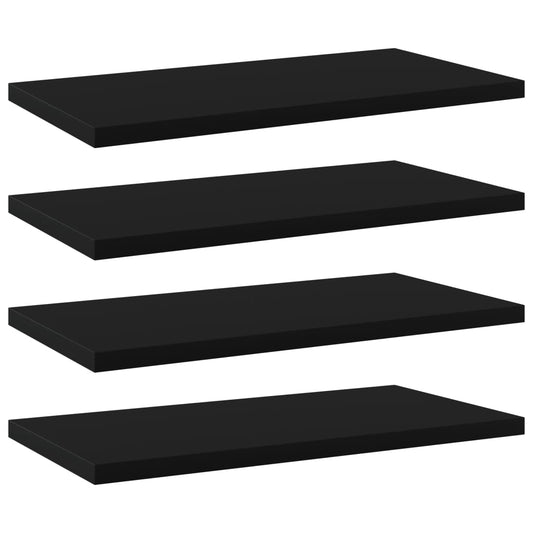 Berkfield Bookshelf Boards 4 pcs Black 40x20x1.5 cm Engineered Wood