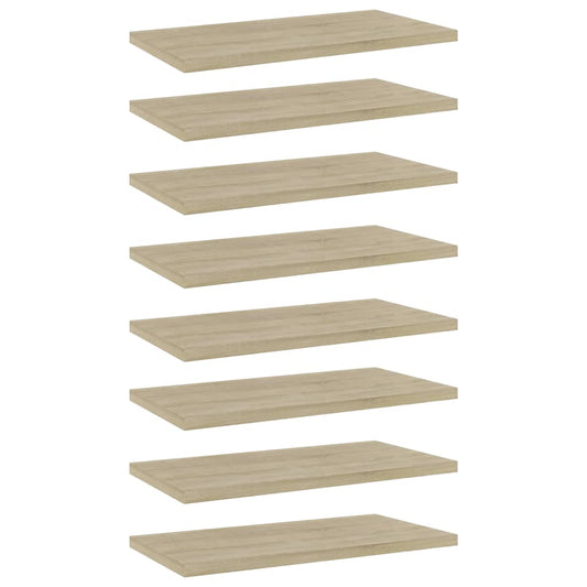 Berkfield Bookshelf Boards 8 pcs Sonoma Oak 40x20x1.5 cm Engineered Wood