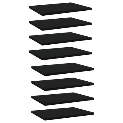 Berkfield Bookshelf Boards 8 pcs Black 40x30x1.5 cm Engineered Wood