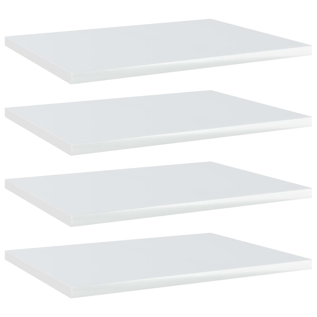 Berkfield Bookshelf Boards 4 pcs High Gloss White 40x30x1.5 cm Engineered Wood