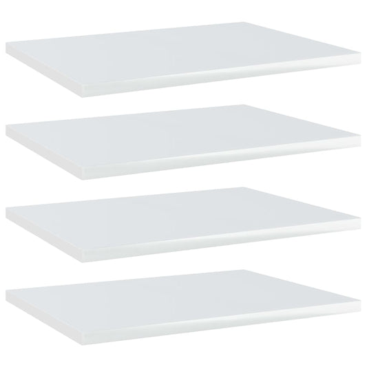 Berkfield Bookshelf Boards 4 pcs High Gloss White 40x30x1.5 cm Engineered Wood